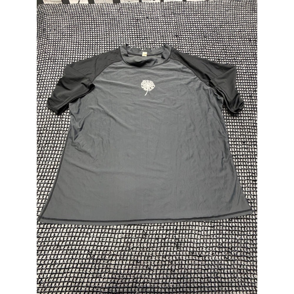 Unbranded Rash Guard Swim Shirt Mens 3X Grey Dandelion Graphic Raglan Sleeve